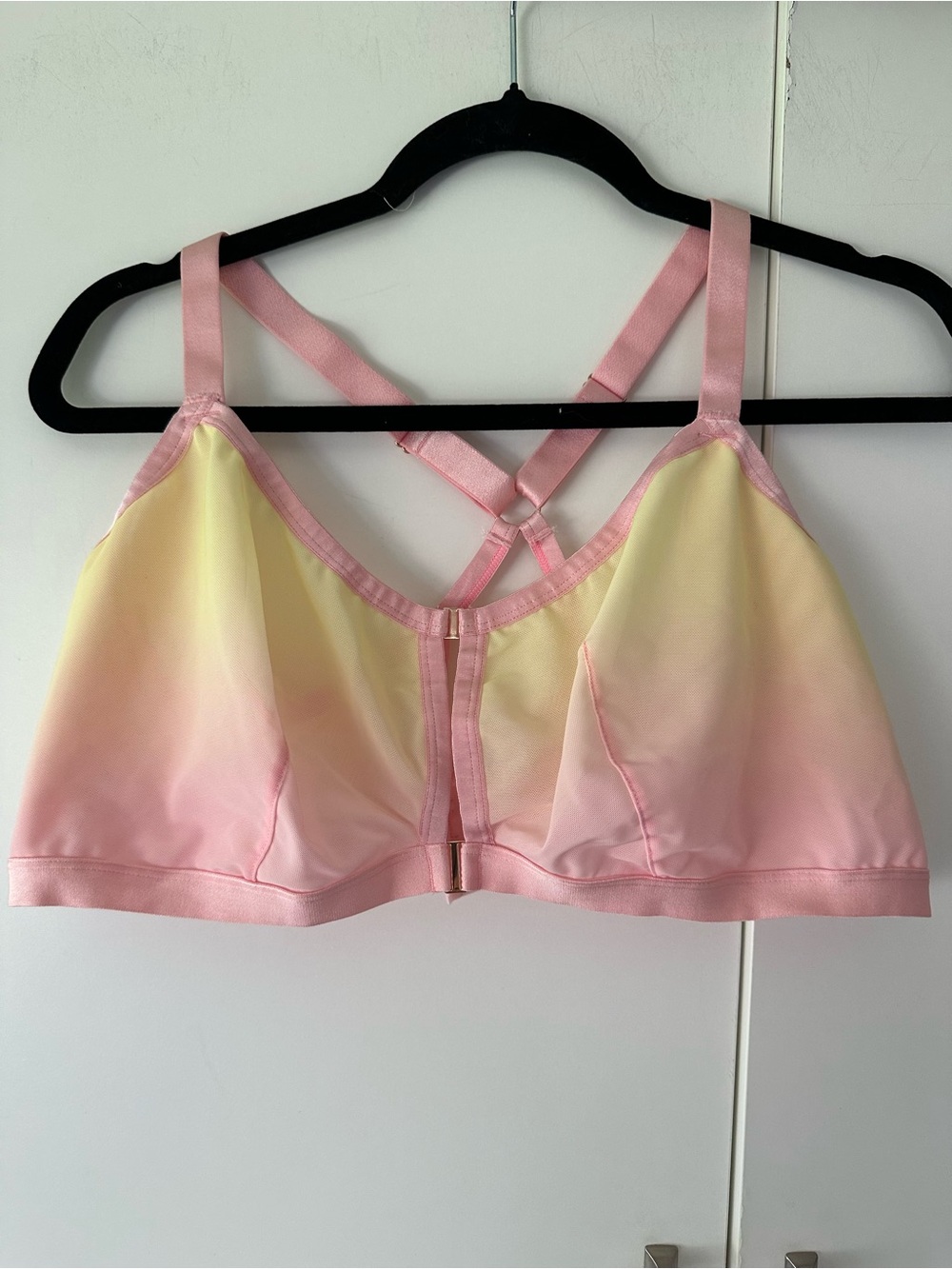 🌸💕 Auden 2X Unlined Bralette Pink & Yellow ombré Front Closure